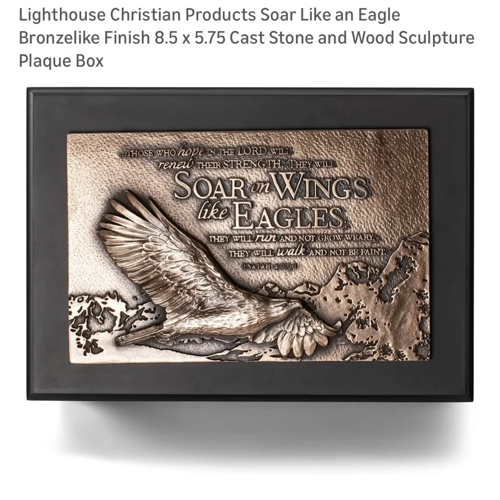 50%offw❤️ Lighthouse Christian Products Soar  Wood Sculpture Plaque Box HG103